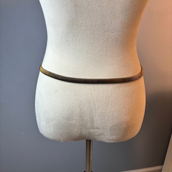 Vintage 80's snake chain stretch belt with rhinestone clasp M-XL - Picture 2 of 6